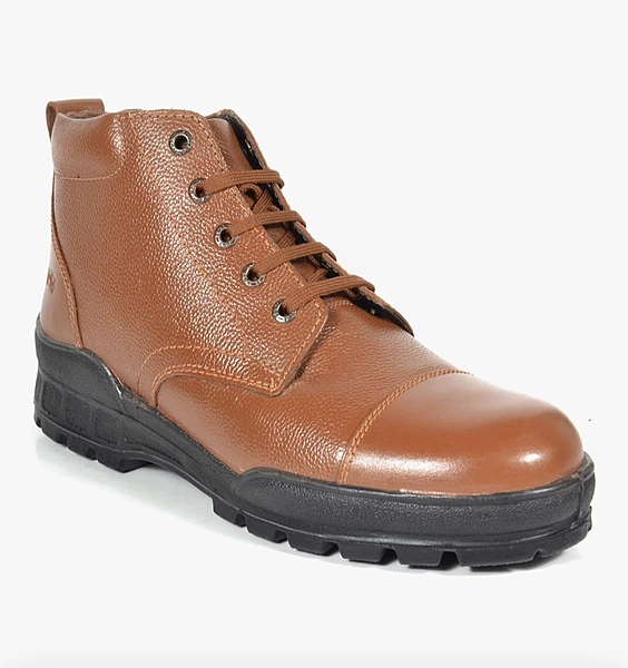 TSF 768 Shoes Genuine Leather Ankle Boots Black colour | Lace-Up & Zip Design | Cushioned Insole |